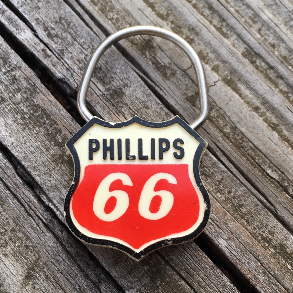 Phillips 66 Keychain, Key Ring, Phillips Station, Matador, Texas Vintage
